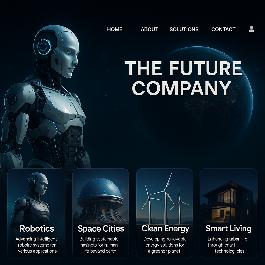 Renewable energy landscape with wind turbines and solar panels